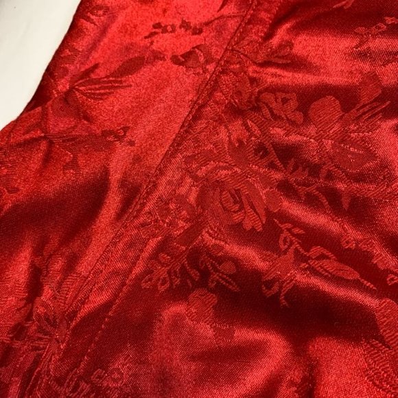 Coquette Lace Up Boned Bustier Waist Cincher Body Shaper Corsets Red Size XL - Picture 5 of 9